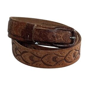 Vintage 36 Full Grain Leather Horsehide Paris Western Style Belt